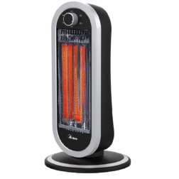 Ardes AR4B01 Stufa al Carbonio Oscillante Tizzo, 2 Lampade e 2 Potenze, Argento/Nero